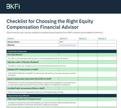 Advisor Checklist