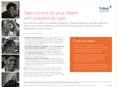 trinet-preventative-care-handout