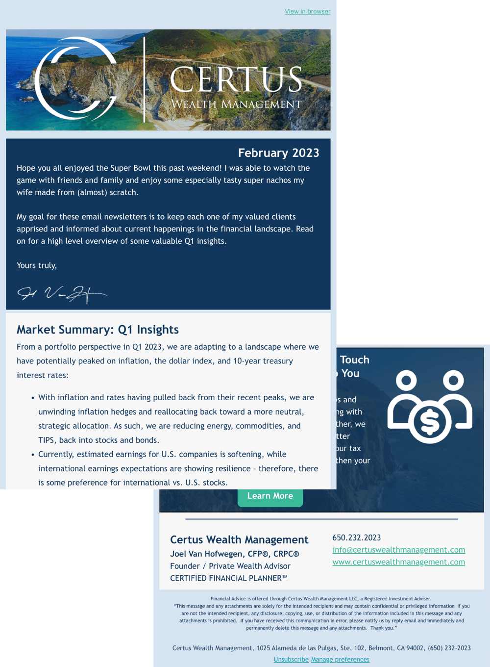 newsletter cwm